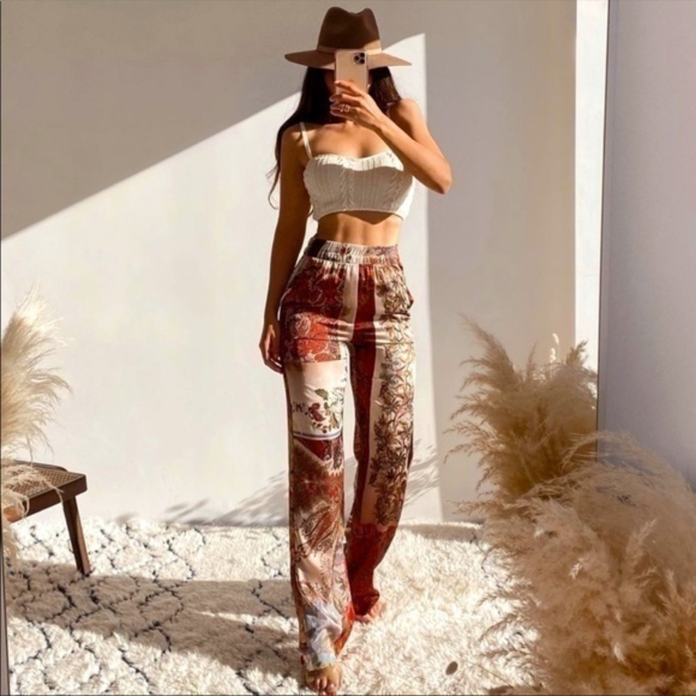 BLOGGERS FAVORITE NWT Zara Patchwork Printed Pants